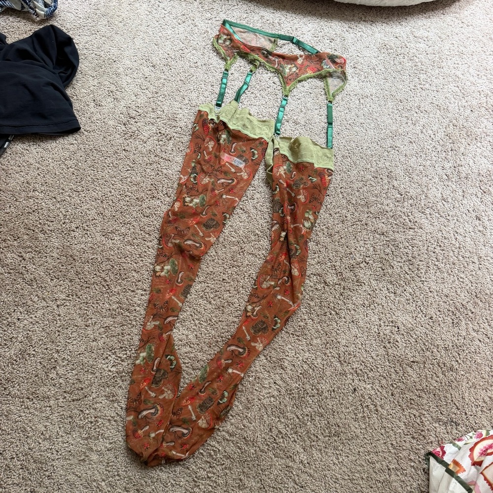 Uye Surana mushroom garter belt and thigh highs